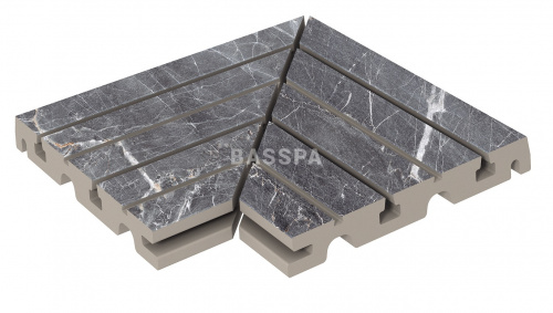 Решетка угол (из 2-х частей) KERASTEP MARBLE  446 Ceniza  245х330х30 мм R11/C фото в интернет-магазине Basspa