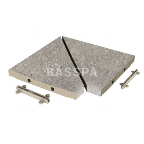 Решетка угол ( из 2-х частей) Exagres Bedford Pearl 300х300х30, R12/C фото в интернет-магазине Basspa