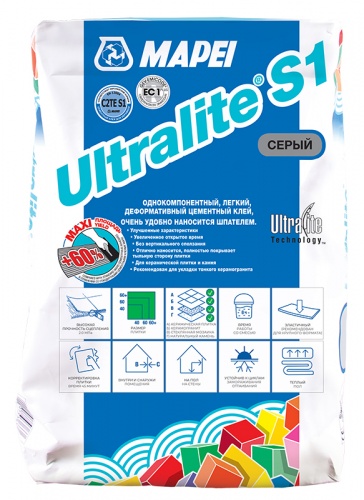 Клей ULTRALITE S1 (серый) мешок 15 кг фото в интернет-магазине Basspa