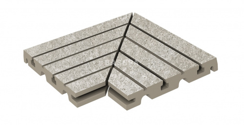 Решетка угол (из 2-х частей) KERASTEP URBAN 378 Silver 245х330х30 мм R12/C фото в интернет-магазине Basspa